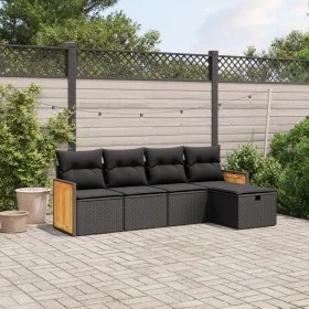 5-piece garden furniture set and black synthetic rattan cushions by , Garden sets - Ref: Foro24-3265717, Price: 306,67 €, Dis...