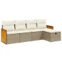 Garden sofa set with cushions 5 pieces beige synthetic rattan by , Garden sets - Ref: Foro24-3265720, Price: 342,96 €, Discou...