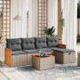 6-teiliges Gartenmöbel-Set und graue synthetische Rattankissen von , Gartensets - Ref: Foro24-3265729, Preis: 331,82 €, Rabat...