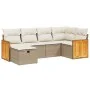 Garden sofa set with cushions 6 pieces beige synthetic rattan by , Garden sets - Ref: Foro24-3265734, Price: 435,44 €, Discou...