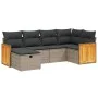6-teiliges Gartenmöbel-Set und graue synthetische Rattankissen von , Gartensets - Ref: Foro24-3265736, Preis: 380,39 €, Rabat...