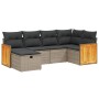 6-teiliges Gartenmöbel-Set und graue synthetische Rattankissen von , Gartensets - Ref: Foro24-3265736, Preis: 366,99 €, Rabat...