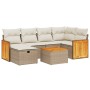 7-piece garden sofa set and beige synthetic rattan cushions by , Garden sets - Ref: Foro24-3265741, Price: 434,84 €, Discount: %
