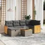 Set de sofás de jardín 7 piezas con cojines ratán PE gris de , Conjuntos de jardín - Ref: Foro24-3265743, Precio: 420,92 €, D...