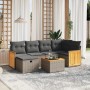 Set de sofás de jardín 7 piezas con cojines ratán PE gris de , Conjuntos de jardín - Ref: Foro24-3265743, Precio: 406,92 €