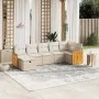 Set sofás de jardín 7 piezas y cojines ratán sintético beige de , Conjuntos de jardín - Ref: Foro24-3265748, Precio: 480,12 €...