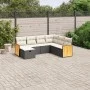 7-teiliges Garten-Essset und schwarze Kissen aus synthetischem Rattan von , Gartensets - Ref: Foro24-3265760, Preis: 417,83 €...