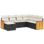 7-piece garden dining set and black synthetic rattan cushions by , Garden sets - Ref: Foro24-3265760, Price: 417,83 €, Discou...