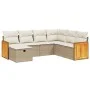 7-piece garden sofa set and beige synthetic rattan cushions by , Garden sets - Ref: Foro24-3265762, Price: 480,96 €, Discount: %