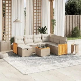 Garden sofa set with beige cushions 8 pcs PE rattan by , Garden sets - Ref: Foro24-3265769, Price: 519,09 €, Discount: %