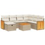 Garden sofa set with beige cushions 8 pcs PE rattan by , Garden sets - Ref: Foro24-3265769, Price: 482,17 €, Discount: %