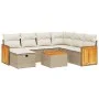 Gartensofa-Set mit beigen Kissen 8 Stück PE-Rattan von , Gartensets - Ref: Foro24-3265769, Preis: 519,09 €, Rabatt: %