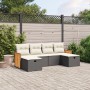 6-piece garden sofa set and black synthetic rattan cushions by , Garden sets - Ref: Foro24-3265774, Price: 326,85 €, Discount: %