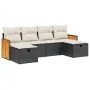 6-piece garden sofa set and black synthetic rattan cushions by , Garden sets - Ref: Foro24-3265774, Price: 340,35 €, Discount: %