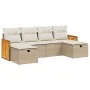 Garden sofa set with cushions 6 pieces beige synthetic rattan by , Garden sets - Ref: Foro24-3265776, Price: 404,04 €, Discou...