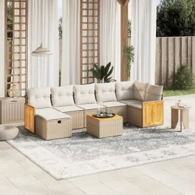 Garden sofa set with beige cushions 8 pcs PE rattan by , Garden sets - Ref: Foro24-3265755, Price: 519,09 €, Discount: %