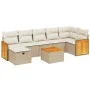 Gartensofa-Set mit beigen Kissen 8 Stück PE-Rattan von , Gartensets - Ref: Foro24-3265755, Preis: 519,09 €, Rabatt: %
