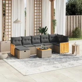 8-piece garden sofa set and gray synthetic rattan cushions by , Garden sets - Ref: Foro24-3265757, Price: 472,26 €, Discount: %