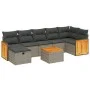8-piece garden sofa set and gray synthetic rattan cushions by , Garden sets - Ref: Foro24-3265757, Price: 472,26 €, Discount: %