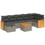 8-teiliges Gartensofa-Set und graue synthetische Rattankissen von , Gartensets - Ref: Foro24-3265757, Preis: 463,30 €, Rabatt: %