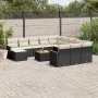 Set de sofás de jardín y cojines 13 pzas ratán sintético negro de , Conjuntos de jardín - Ref: Foro24-3258990, Precio: 766,46...