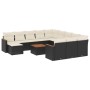 Set de sofás de jardín y cojines 13 pzas ratán sintético negro de , Conjuntos de jardín - Ref: Foro24-3258990, Precio: 777,92 €