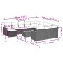 Garden sofa and cushion set 13 pieces black synthetic rattan by , Garden sets - Ref: Foro24-3258990, Price: 777,18 €, Discoun...