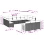 Garden sofa and cushion set 13 pieces black synthetic rattan by , Garden sets - Ref: Foro24-3260536, Price: 814,67 €, Discoun...