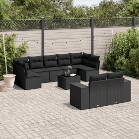 Garden sofa set 10 pieces with black synthetic rattan cushions by , Garden sets - Ref: Foro24-3223024, Price: 652,09 €, Disco...