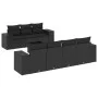 8-teiliges Gartensofa-Set und schwarze synthetische Rattankissen von , Modulare Sofas für den Außenbereich - Ref: Foro24-3222...
