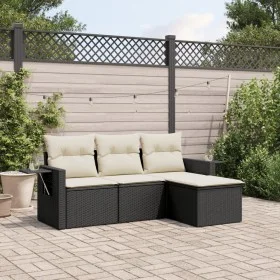 4-piece garden sofa set with black synthetic rattan cushions by , Garden sets - Ref: Foro24-3220065, Price: 242,42 €, Discoun...