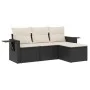 4-piece garden sofa set with black synthetic rattan cushions by , Garden sets - Ref: Foro24-3220065, Price: 242,42 €, Discoun...