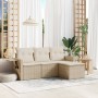 Garden sofa set with cushions 4 pieces beige synthetic rattan by , Garden sets - Ref: Foro24-3220067, Price: 263,39 €, Discou...