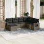 7-teiliges Gartensofa-Set mit grauen PE-Rattan-Kissen von , Gartensets - Ref: Foro24-3220499, Preis: 422,42 €, Rabatt: %