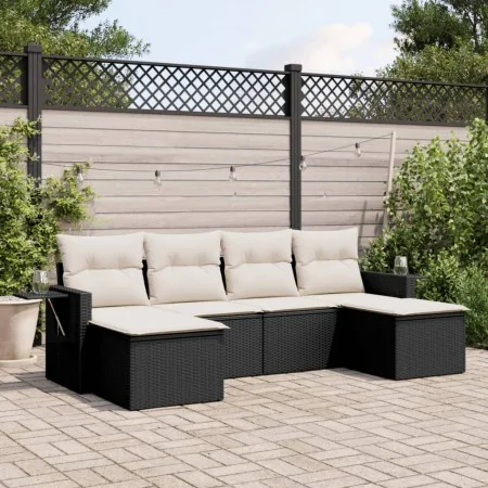 6-piece garden sofa set and black synthetic rattan cushions by , Garden sets - Ref: Foro24-3220515, Price: 331,07 €, Discount: %