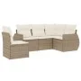Garden sofa set with cushions 5 pieces beige synthetic rattan by , Garden sets - Ref: Foro24-3221367, Price: 432,01 €, Discou...