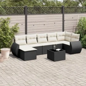 7-piece garden dining set and black synthetic rattan cushions by , Modular outdoor sofas - Ref: Foro24-3221695, Price: 440,52...