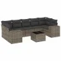 8-teiliges Gartensofa-Set und graue synthetische Rattankissen von , Modulare Sofas für den Außenbereich - Ref: Foro24-3222339...