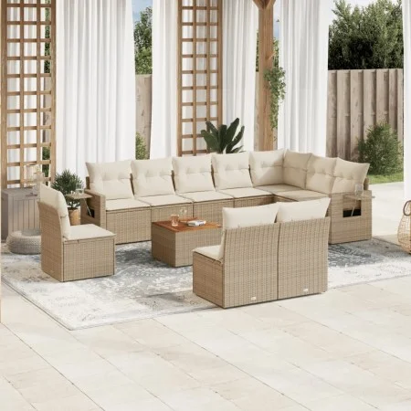 11-piece garden sofa set with beige synthetic rattan cushions by , Modular outdoor sofas - Ref: Foro24-3224616, Price: 701,09...