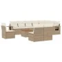 Set de sofás de jardín 11pzas con cojines ratán sintético beige de , Sofás modulares de exterior - Ref: Foro24-3224616, Preci...