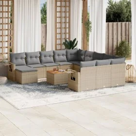 Garden sofa set with cushions 13 pieces beige synthetic rattan by , Modular outdoor sofas - Ref: Foro24-3224869, Price: 817,1...