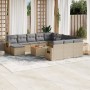 Garden sofa set with cushions 13 pieces beige synthetic rattan by , Modular outdoor sofas - Ref: Foro24-3224869, Price: 830,8...