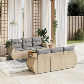7-piece garden sofa set and beige synthetic rattan cushions by , Garden sets - Ref: Foro24-3224897, Price: 499,77 €, Discount: %