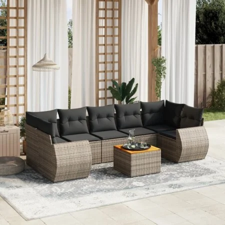 8-piece garden sofa set and gray synthetic rattan cushions by , Garden sets - Ref: Foro24-3224919, Price: 508,13 €, Discount: %