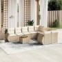 9-teiliges Gartensofa-Set mit beigen synthetischen Rattankissen von , Gartensets - Ref: Foro24-3224931, Preis: 611,64 €, Raba...