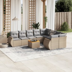 Garden sofa set with beige cushions 10 pieces synthetic rattan by , Garden sets - Ref: Foro24-3225163, Price: 592,36 €, Disco...