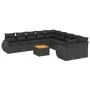 11-piece garden sofa set and black synthetic rattan cushions by , Garden sets - Ref: Foro24-3225194, Price: 733,30 €, Discoun...