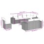 9-teiliges Gartenmöbel-Set und graue synthetische Rattankissen von , Gartensets - Ref: Foro24-3225542, Preis: 585,71 €, Rabat...