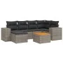 Set de sofás de jardín 7 piezas con cojines ratán PE gris de , Conjuntos de jardín - Ref: Foro24-3225549, Precio: 422,71 €, D...