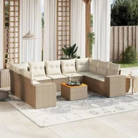 Gartensofa-Set mit beigen Kissen, 10-teilig, synthetisches Rattan von , Gartensets - Ref: Foro24-3225589, Preis: 679,21 €, Ra...